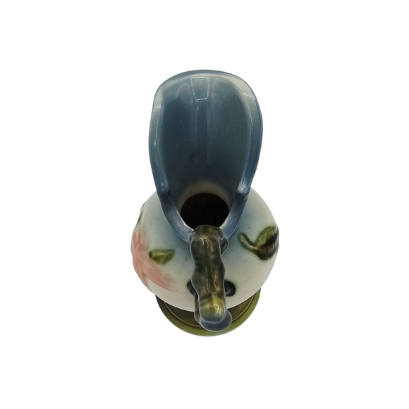 Vintage Hull Pottery Floral Glazed Hand Painted Pitcher Vase W6 - 6.5in. - Picture 8 of 8